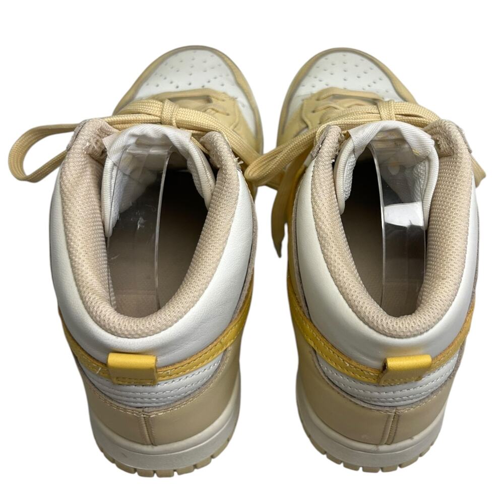 Nike Women's Dunk High-Top Sneakers Two-Tone Pale Vanilla White Yellow Size 7 US - Picture 8 of 12